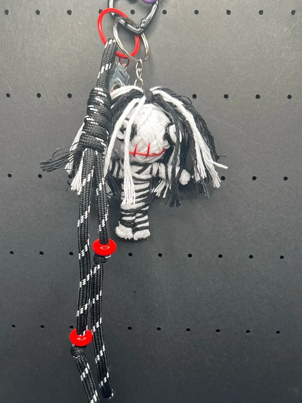Voodoo Doll 3D Keychain Striped Gothic Guillotine Bag Charm #3
